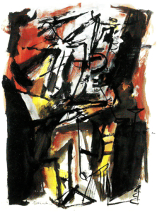 Stehende Figur, 1964 Acryl, Tusche auf Papier 73 x 55 cm